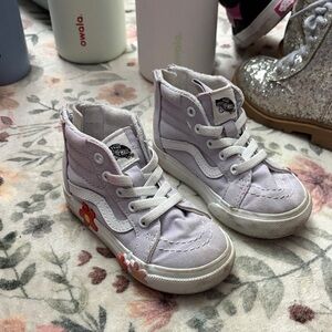 Vans Kids Lavender High-Top Sneakers with White Stripe